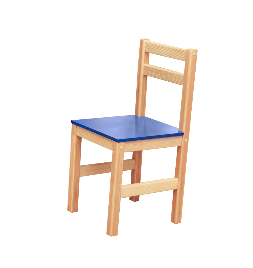 Дерев’яний дитячий стілець з МДФ сидінням та каркасу з натурального дерева, ЛЕЛЕКА, 280х290х570 мм